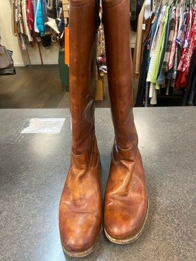 Frye Tall Brown Leather Heeled Boots